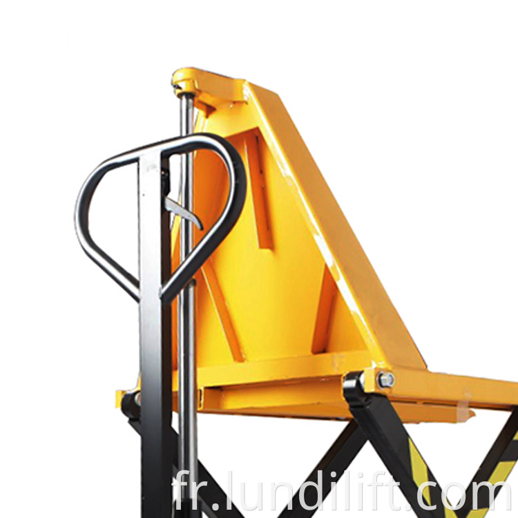 Manual hydraulic high lift truck